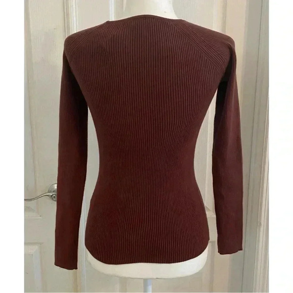 Catherine Malandrino Brown Sweetheart Neckline Sweater - Picture 4 of 8